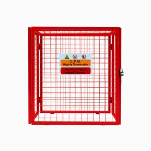 Jaula Plegable para Botellas de Gas - 90cm x 80cm x 43cm - Roja