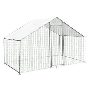 Jaula Aves de Corral Valla Cercado Caja Pollos Acero Pollos 3m x 2m x 2m