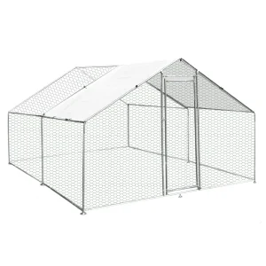 Jaula Aves de Corral Valla Cercado Caja Pollos Acero Pollos 3m x 4m x 2m