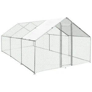 Jaula Aves de Corral Valla Cercado Caja Pollos Acero Pollos 4m x 6m x 2m
