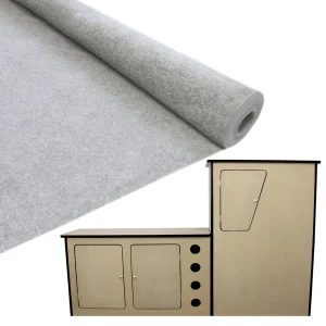 Revestimiento y encolado para furgoneta gris plata de 11 m² con cocina para autocaravana