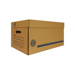 Caja de archivo Geo carta u oficio, corrugado sencillo kraft