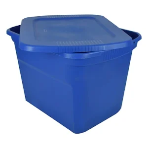 Caja de plástico Sterilite 68 litros azul con tapa 59.6 x 46.6 x 40.9 cm