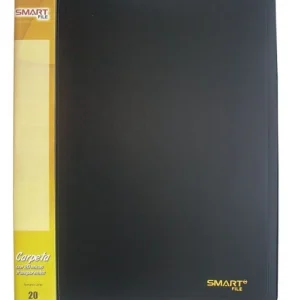 Carpeta plastica tamaño carta negro 22501 con 20 micas