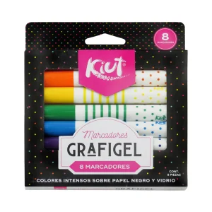 Marcadores Grafigel Kiut con 8 piezas