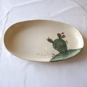 Fuente Ceramica Ovalada Penca