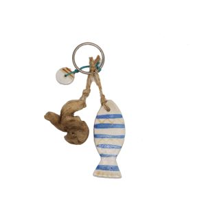 LLavero Ceramica Artesanal Pez Rayado